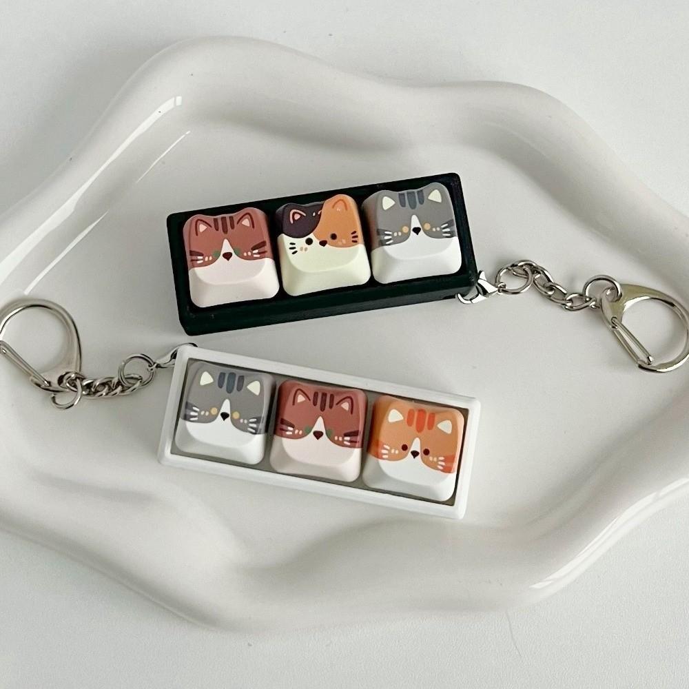 Cat Fidget Toy Keycap Keychain Reduction Keyboard Fidget Toy Bag Pendant