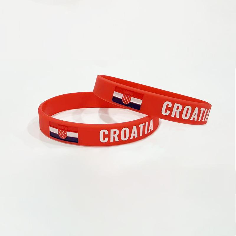 Football World Cup Bracelet Argentina France Brazil Netherlands United States Portugal Italy Flag Silicone Bracelet