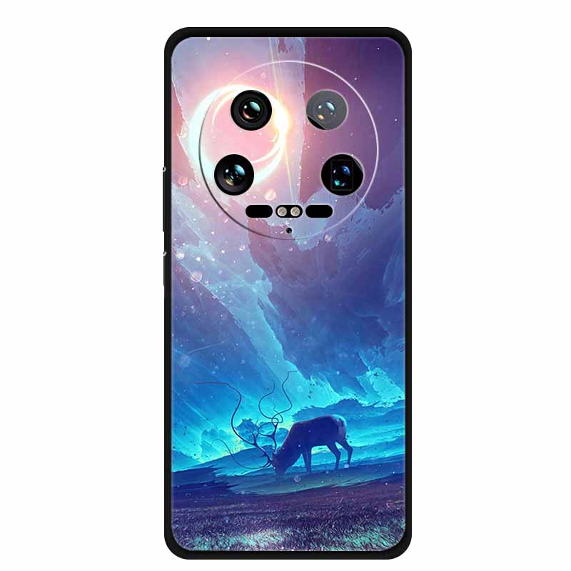 For Xiaomi 14 Ultra 5G Case 6.73''Animals Painted Silicone Soft TPU Coques for Xiaomi 14Ultra Shockproof Cover Shells Cool Wolf