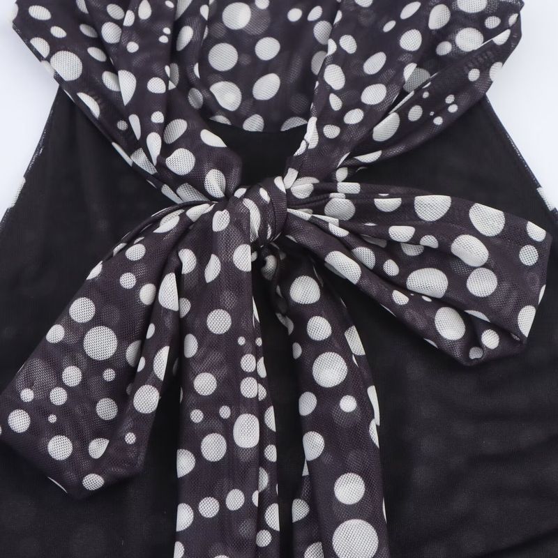 Kaslead New Arrival Women's Clothing Fashion Style Fashion Minimalist Dot Hanging Collar Dress 5039227