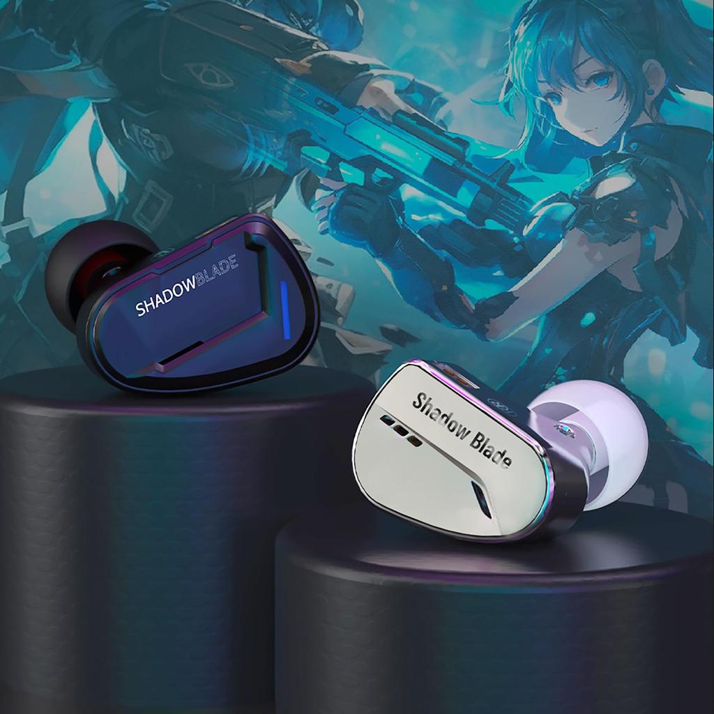 Linsoul CVJ Shadow Blade High-End Gaming In-Ear Dynamic Earphones with Removable Cable, Dynamic Driver + Powerful Vibration Unit, Professional-Level