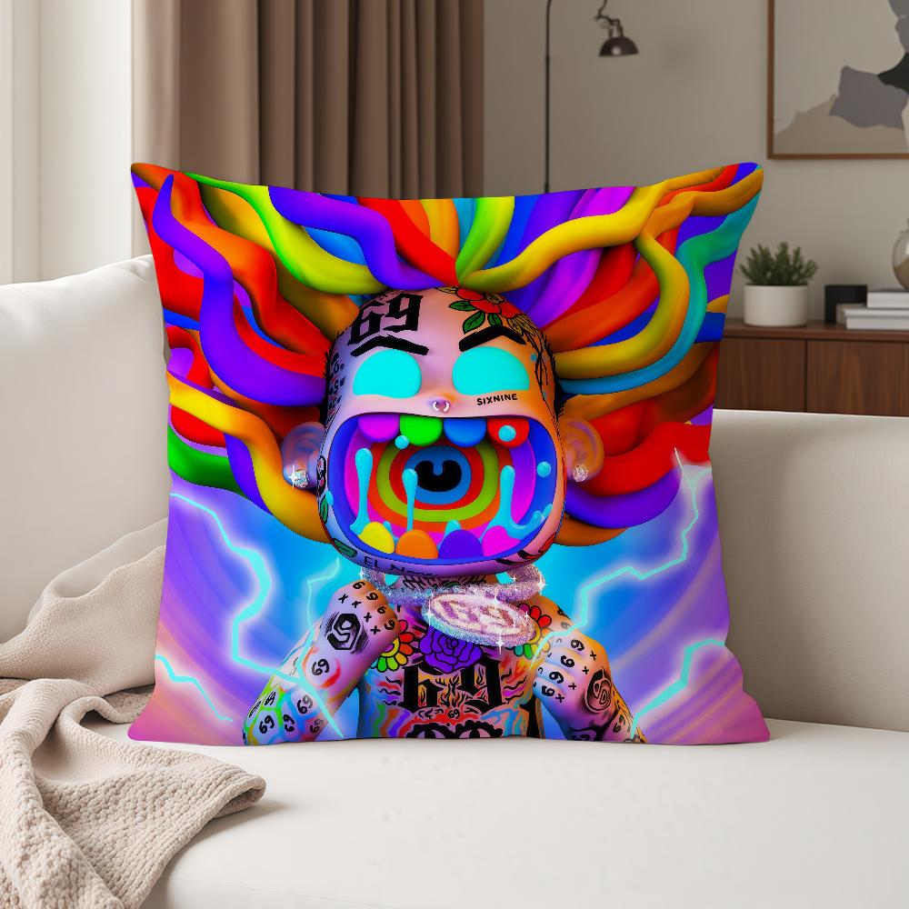 

RAPPER R6ix9ine Tapestry Pillow Case Suitable For Bedrooms Living Rooms Cars Home Decoration 30cmx30cm