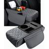 Arm Rest Cover For Car 6.3" Narrow Style,6-In-1 Microfiber Leather Center Console Cover With 2 Storage Bags Cup Holder, Tissue Box Slot, Phone