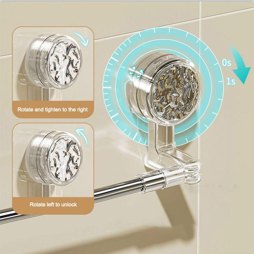 Wall-mounted Suction Cup Towel Rack Rotated Telescopic Towel Bar Towel Holder Hanging Pole