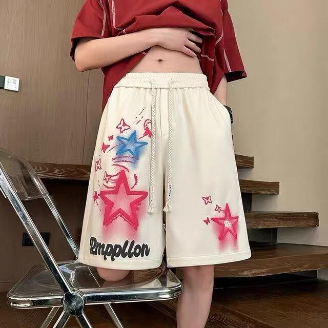 Shorts Men's Summer Loose Casual Five-point Pants Niche Design American Retro Sports Sweatpants