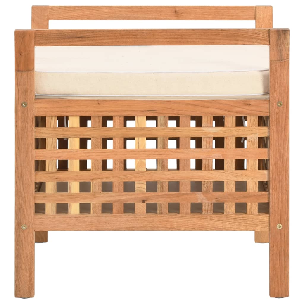 Vidaxl Bench With Storage, 49X48X49 Cm, Solid Walnut Wood