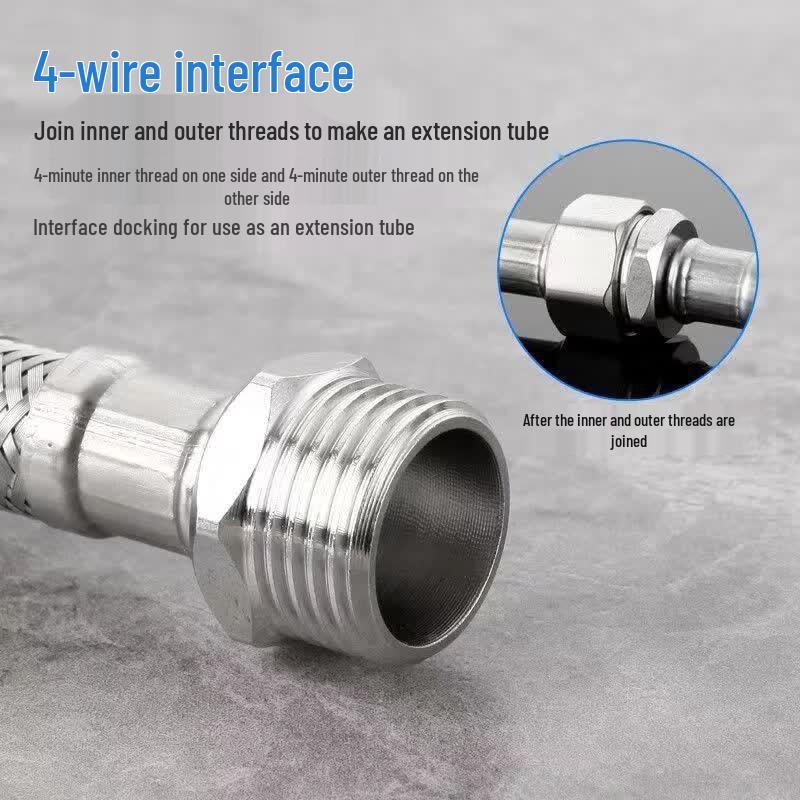 MOUFU 304 Stainless Steel Braided Water Heater Supply Hose