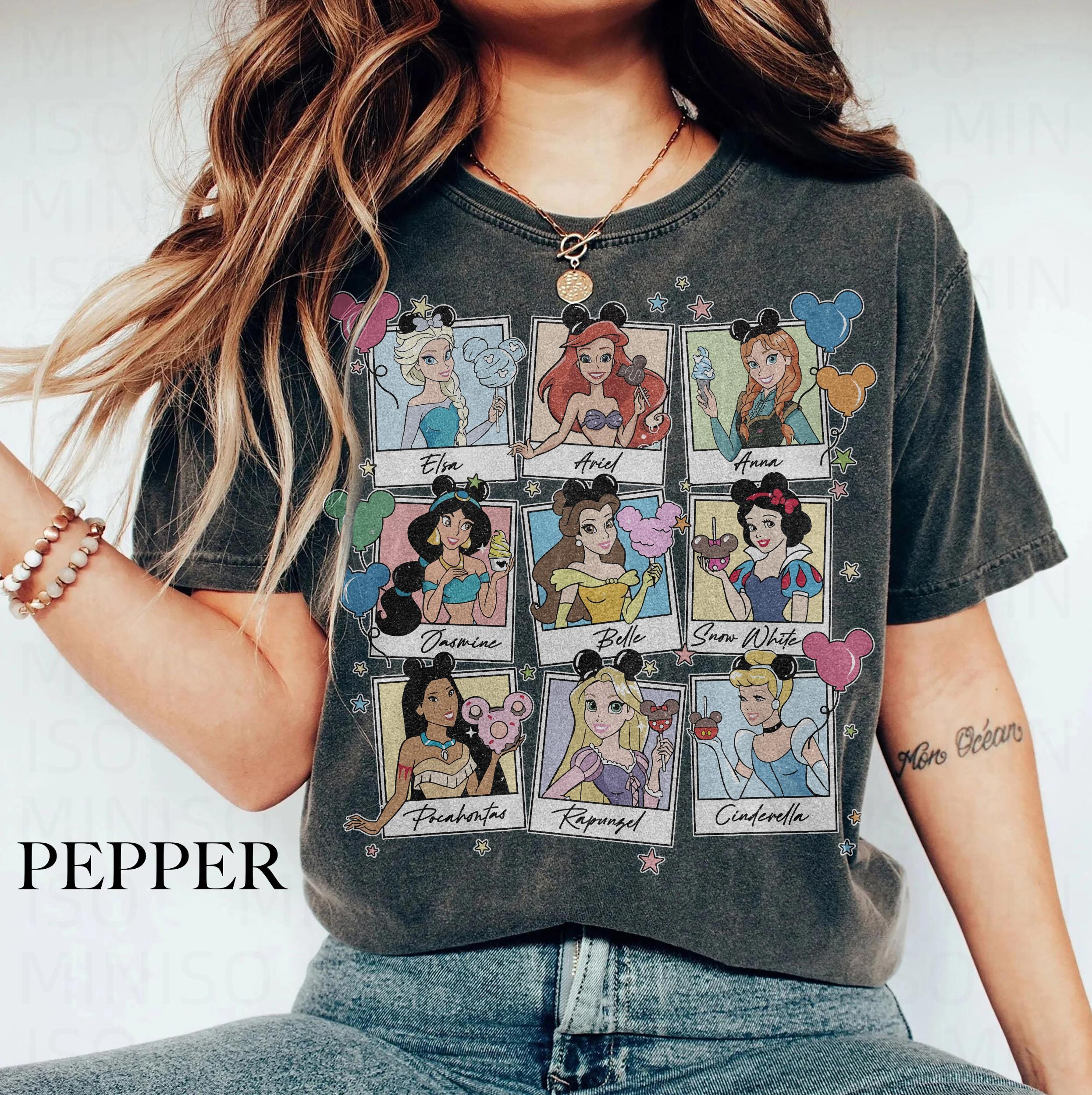 Retro Disney Princess Comfort Colors Shirt Polaroid Frame Disney Princess Tee Disney Girl Trip Tee Princess Women Tee S