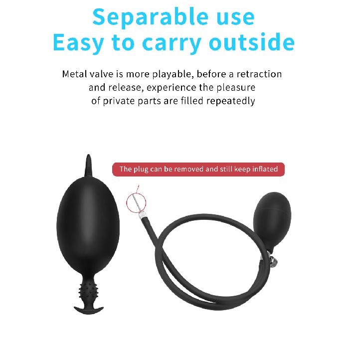 16/18cm Inflatable Anal Pump Enlargement Of Anus Dilator Vagina Massager Sex Toys Silicone Butt Plug For Wearing Prostate