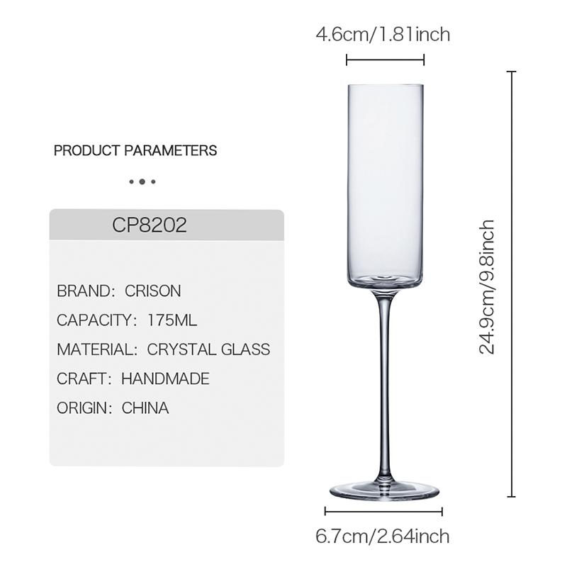 CP8202 CRISON Dünnes Champagnerglas im japanischen Stil/Kristall-Cocktailglas/Hochzeitsfeier-Glas 175ml