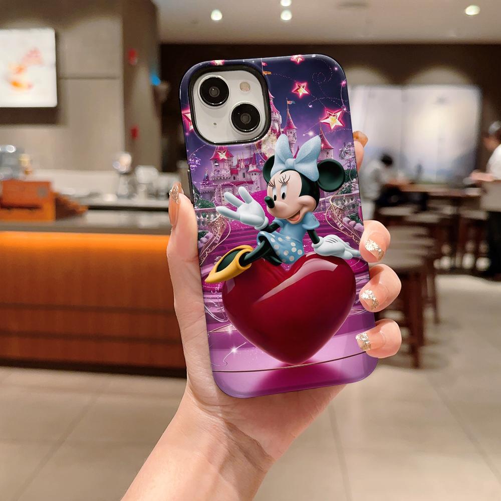 Disney phone case, double-layer protective cover, suitable for iPhone X/XS/SE/7/8/11/12/13/14/15/16/17 Pro Max Plus