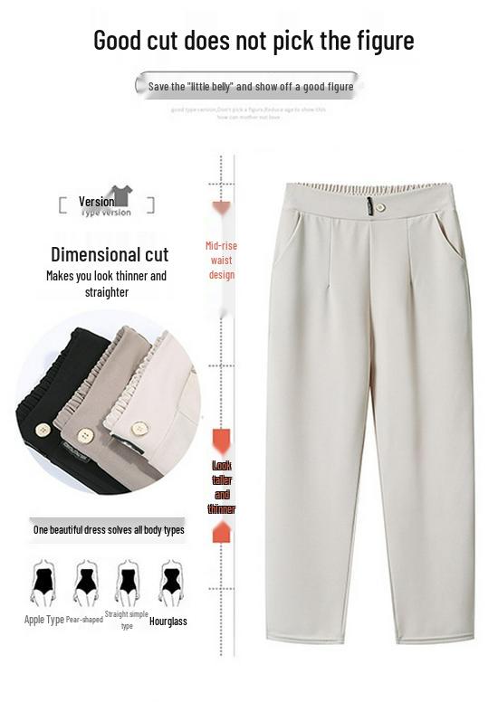 Spring & Autumn High-Waisted Straight-Leg Pants for Middle-aged Women - 2026 New Style Casual Wear