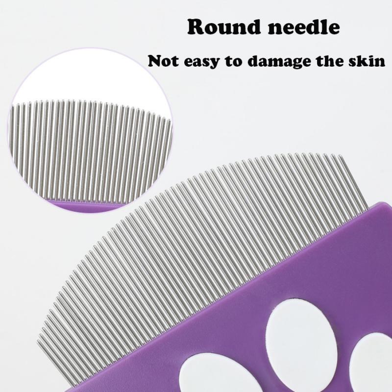 Pet Grooming Comb - Flea Comb for Cats & Dogs Curved Design for Face & Body Mini Detangling Brush for Pets