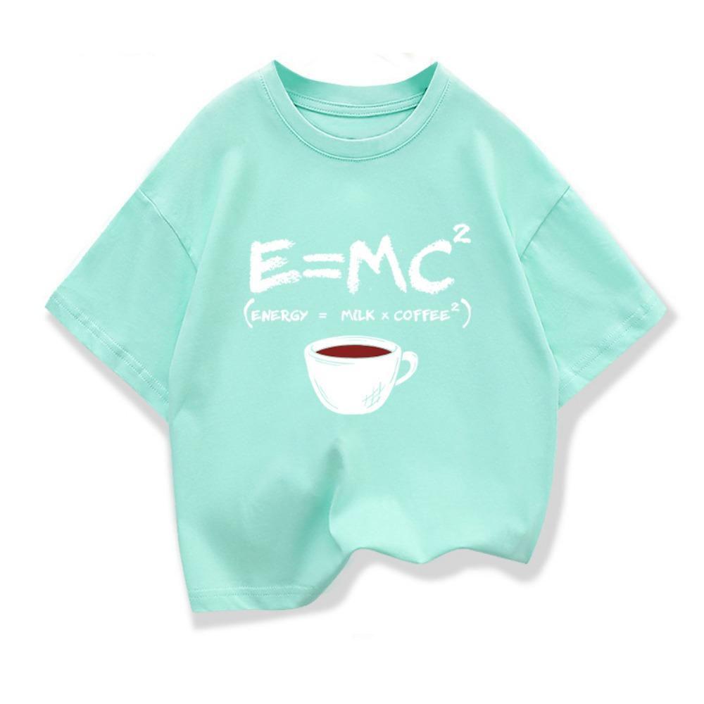 Summer Boys T-shirt  Casual Funny Energy=Milk+Coffee Print Men Cool Loose O-neck Tops For Baby Kids Short Sleeve Male Tees