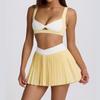 QYZJ High-Waisted Quick-Dry Pleated Skirt: Casual, Breathable, Anti-Exposure Running & Fitness Skort