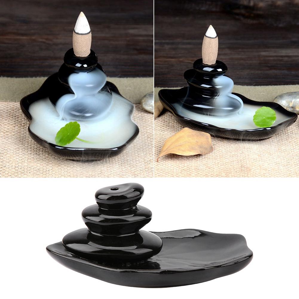 Home Decor Black Glaze Backflow Stick Incense   Ceramic   for Thouse