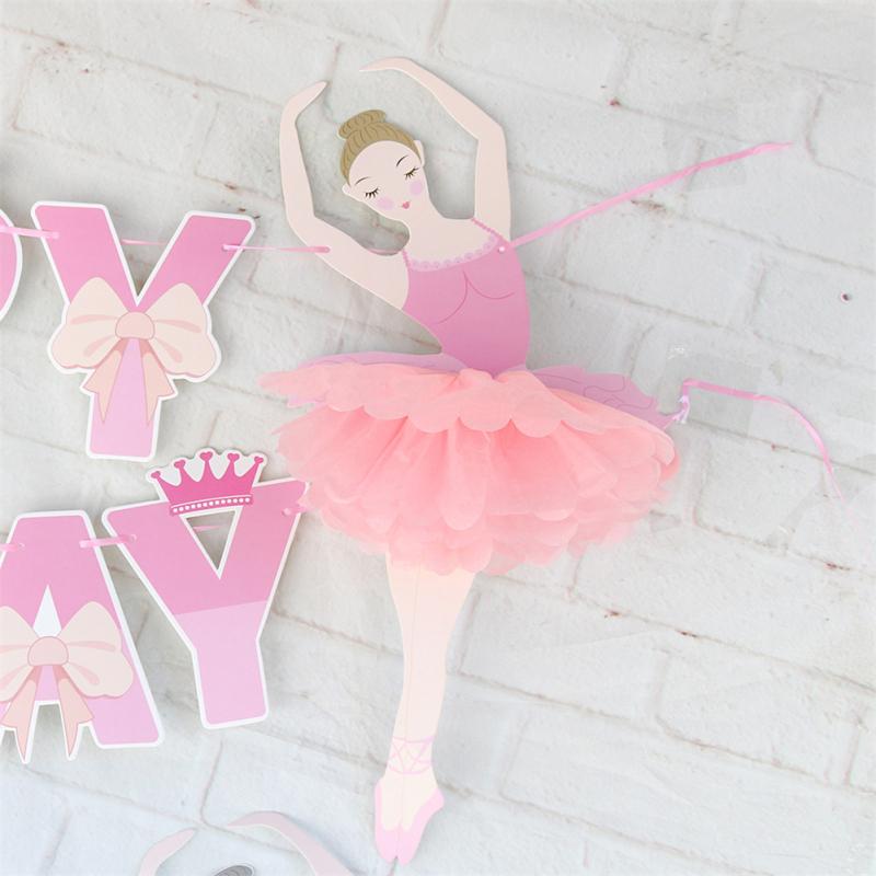 Pendant  Decoration Paper Birthday Bunting Garland Ornament Dancing Girl Shape Bunting  Banner