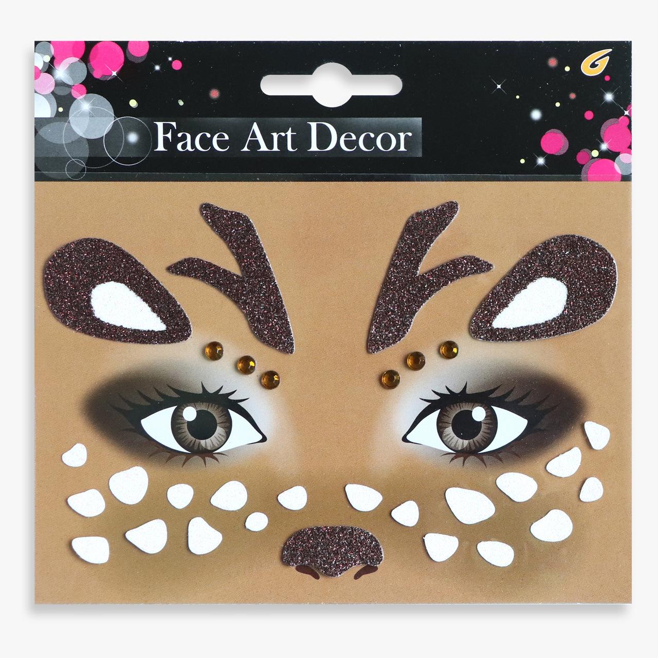 

Halloween Christmas Diamond Animal Face Stickers Festival Party Stage Makeup Dinner Sparkling Pink Diamond Mask Stickers