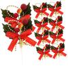 OATIPHO 10pcs Christmas Bell Inserts, Cupcake Picks, Berry Pine Cone Picks, Baking Cake Toppers, Christmas Toothpicks, Christmas Cake Decorations, Hol
