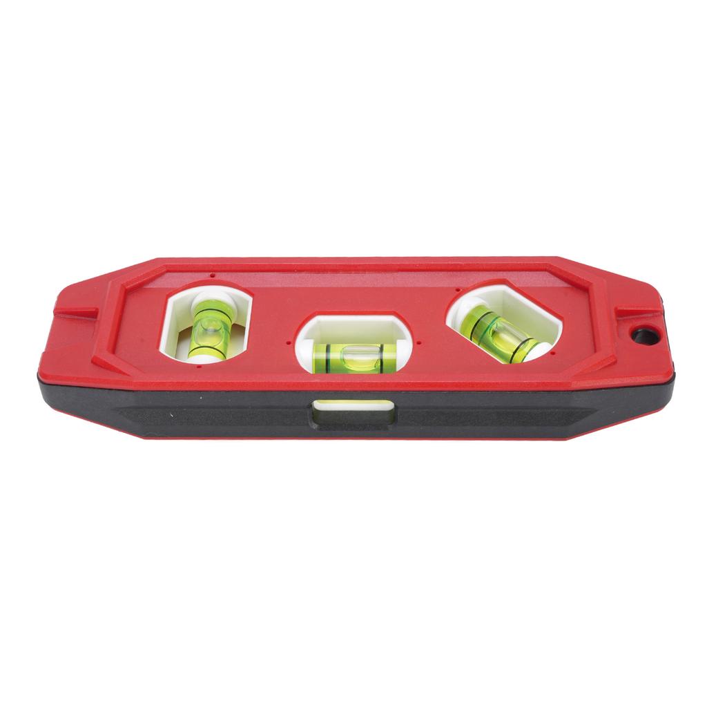 Triple Bubble Level Mini Portable with Magnetic Base 1mm Accuracy Large Bubbles Plastic 15cm