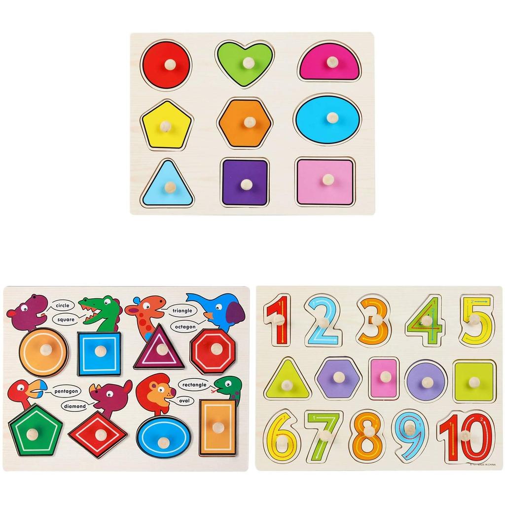 Wooden Childrens Number And Letter Puzzle Blocks Educational Toy For Early Learning