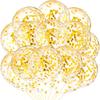 10 Pieces 18 Inch Glitter Confetti Balloons Paper Dots Confetti Shiny Latex Large Balloons for Birthday Wedding Party Decorations(Gold)