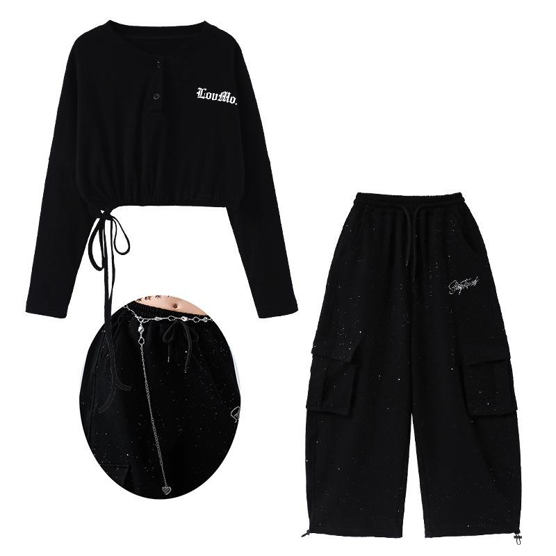 Children's jazz, jazz dance costumes, girls' performance costumes, autumn trendy and trendy navel dance performance clothes