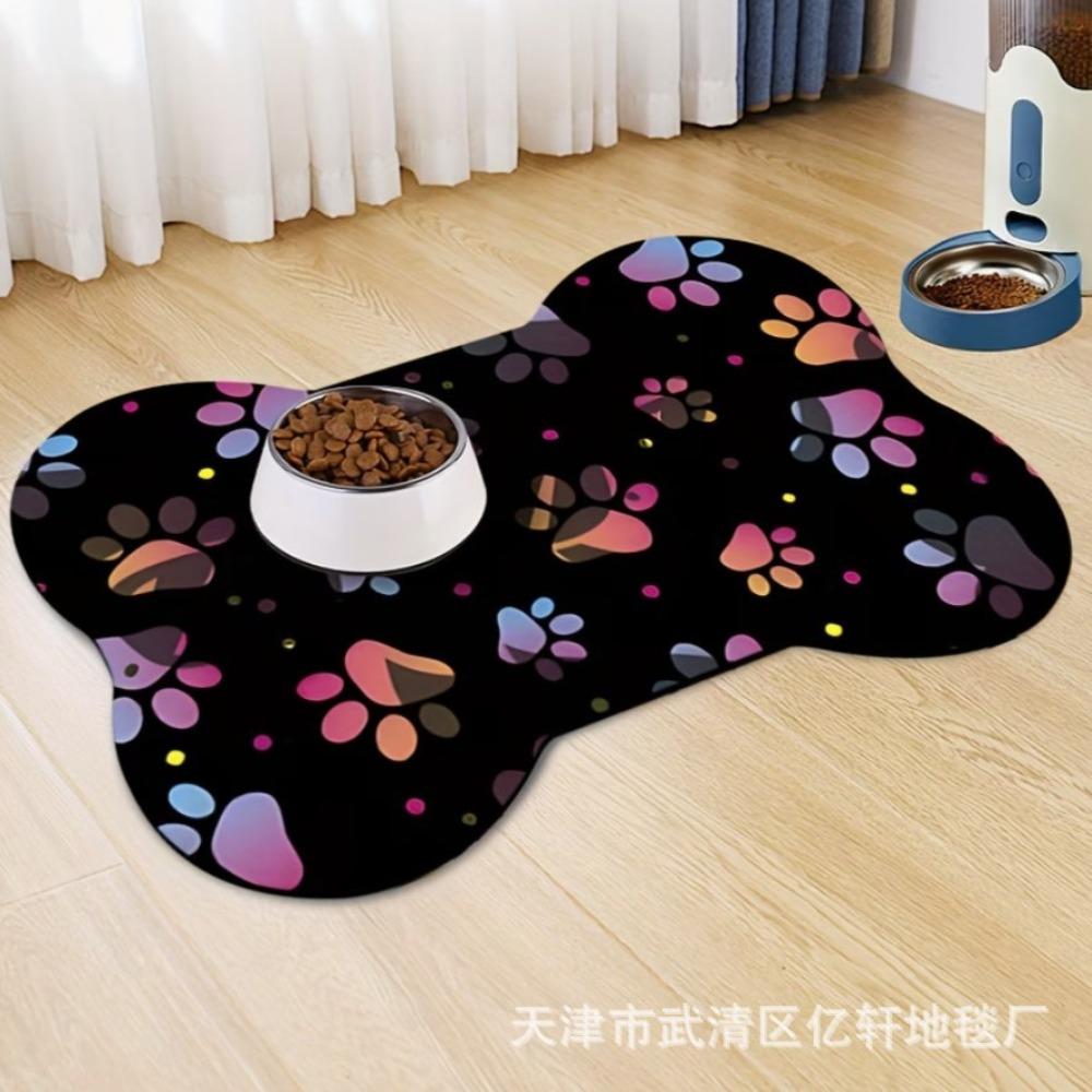 Diatomite Pet Feeding Mat, Non-Slip Quick Dry Dog Cat Food Mat, Stain Resistant Easy Clean Pet Placemat