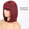 XINRAN Dámská móda Délka po ramena Čistě bílá paruka s Radians Syntetické vlákno Krátká rovná Bobová paruka s ofinou Cosplay