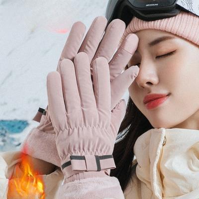 Winter Warm Gloves for Women with Thick Velvet for Windproof and Cold Resistant Cycling Waterproof Gloves In Winter