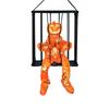 Scary Skull Cage Prisoner Haunted House Decor Spooky Hanging Ghost Screaming All Hallow Day Prop wit