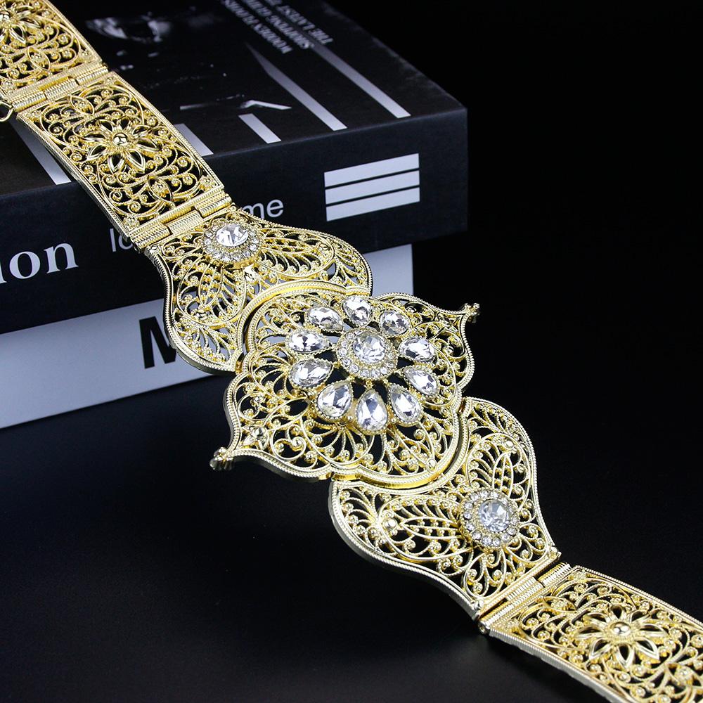 2023 Cureaua cu flori pentru femei Metal placat cu aur Bijuterii nunta Lanț pentru burtă Cadou de mireasă