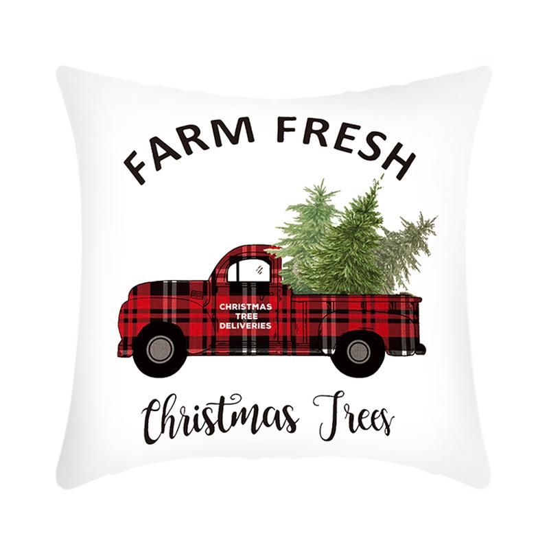Christmas Bedside Cushion Cover Office Nap Pillow Cover Short Plush Printed Cushion Cover