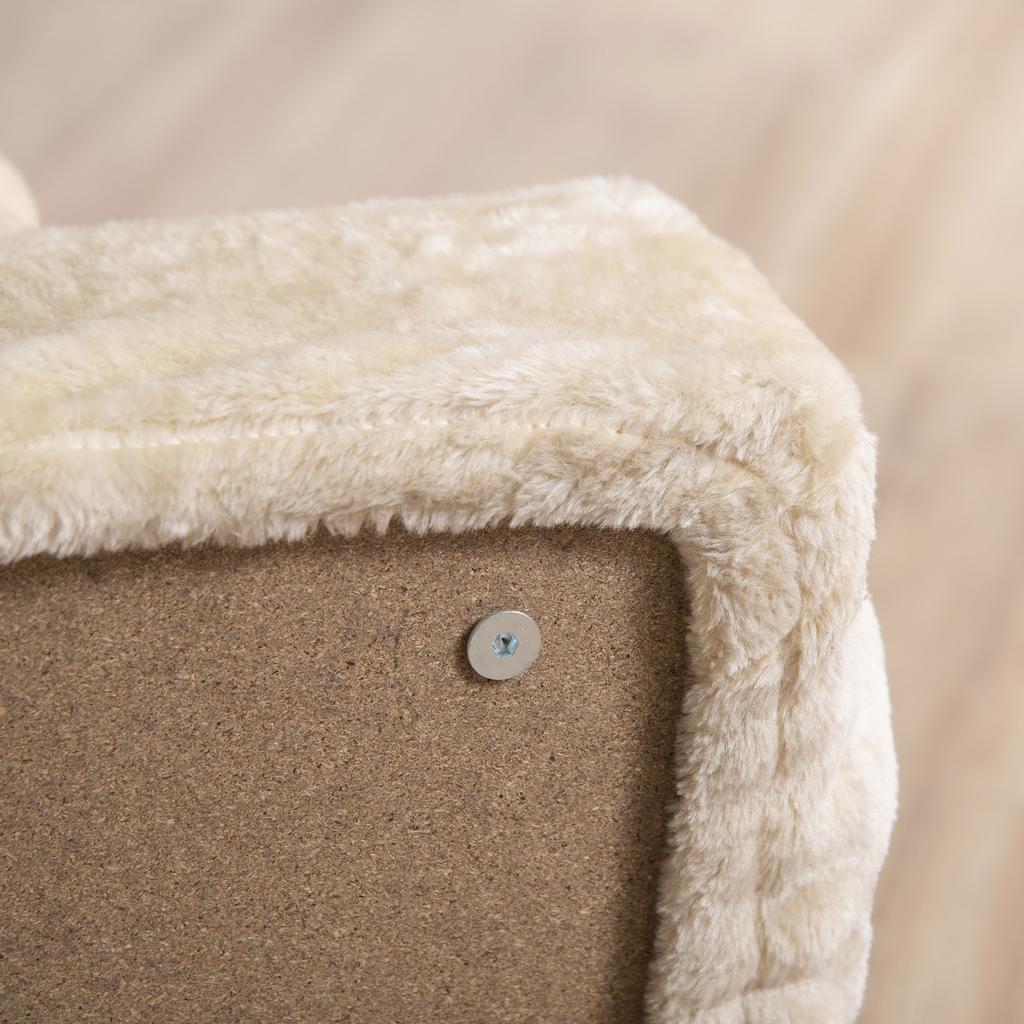 Four-Step Dog Stairs, with Washable Plush Cover, for High Bed Sofa, Dog Stairs for Small Dog and Cat - Beige