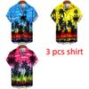 Multicolored Coconut Tree Printing Shirt Summer Hawaiian Beach Vacation Clothing Men's Fashion Street Style Shirt Daily Men's and Women's Shirt