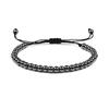 Charm Skull Head Copper Beads Bracelets Handmade Pave CZ Skeleton Crystal Adjustable Bracelet Punk Wrist Jewelry for Women Men