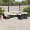 Vidaxl 10-Cz. Garden Lounge Set, Cushions Black Rattan Pe