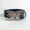 Metal Butterfly Buckle Belt Female Hip Hop Punk Style Belt Decorative Student Jeans Belt Black Tide