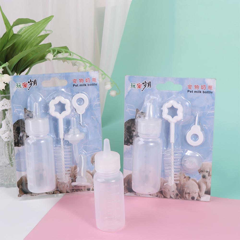 Portable with Cleaning Brush Durable Small Animals Water Bottle Pet Nurser Bottle Kitten Milk Bottle Pet Feeding Bottle