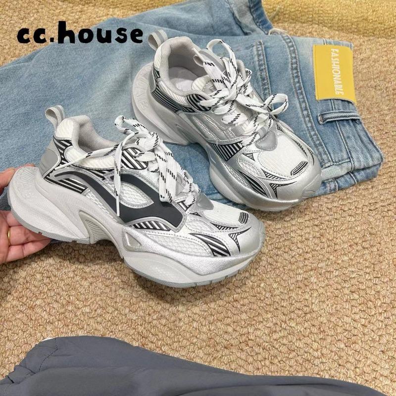 

Ван Цзюнькай Ян Ин Фарро Волшебный диск MUFO мода ретро тренд старая толстая подошва увеличивающие рост папины кроссовки женские 35 серебряный