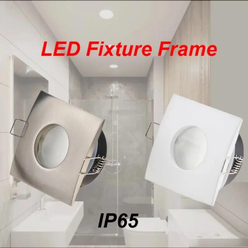 1/10PCS Recessed Ceiling Downlights Waterproof IP65 Spotlight Square Lamp Frame GU10 MR16 Bulb Holder Bathroom Spot Lighting