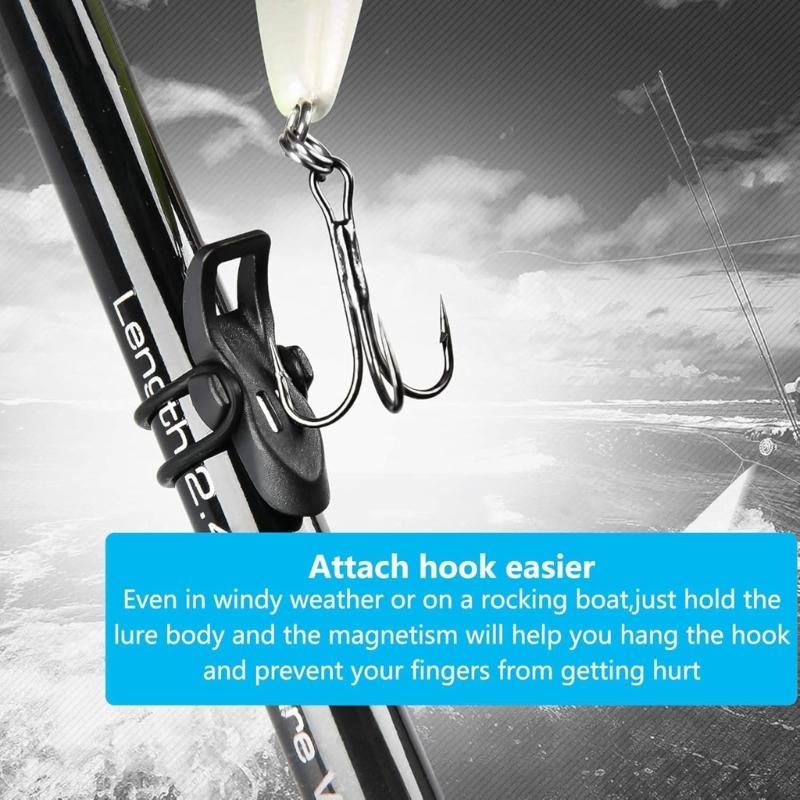 5pack Magnetic Lures Holder Set Includes Double Sized O Rings for Universals Fishing Rod Compatibility