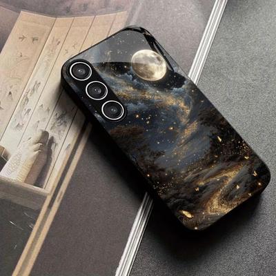 Coque de téléphone de luxe exquise et protectrice, coque de téléphone en verre et TPU pour Samsung Galaxy S26 S25 S24 S23 S22 S21 FE, Ultra, Plus
