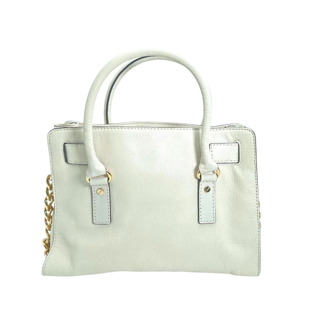 Michael Kors Shoulder Bag leather Handbag Calfskin white Women Used