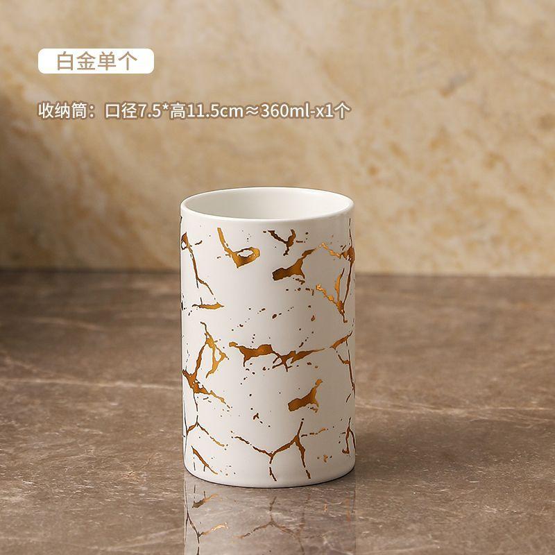 Gold Plated Ceramic Mouthwash Cup Soap Dish Lotion Bottle Home Bathroom Accessories Delicate Shampoo Moisture Bottling Soap Dish