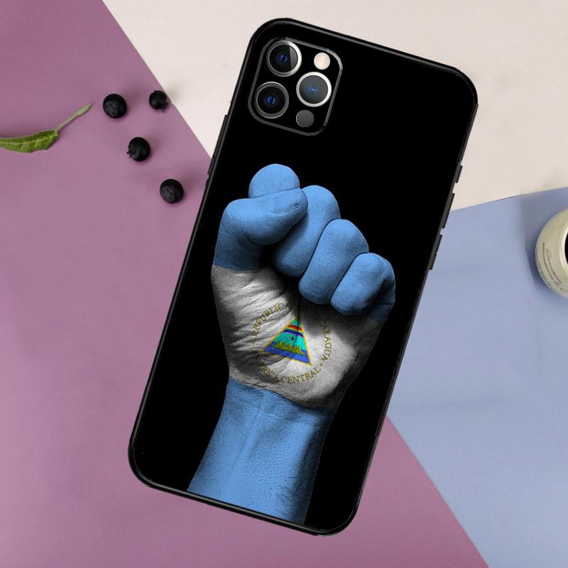Nicaragua Flag Phone Case For iPhone 16 15 11 12 13 14 Pro Max 7 8 Plus XS Max X XR Silicone Back Cover