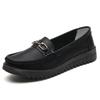 2025 Women's Flats Fashion 100% leather flat Nurse shoes Smooth casual Breathable women plus size light Mom shoes women shoes