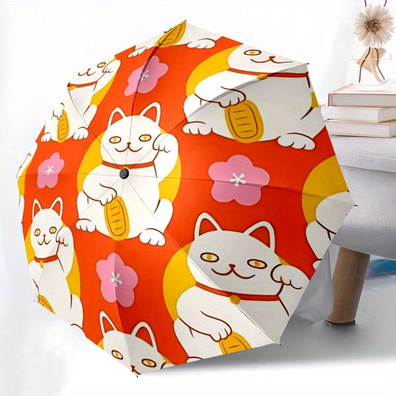 1pc Lucky CatAutomatic Open/close, All-Season Portable Folding Umbrella for Friends, Travel, Everyday, Events yy250806054