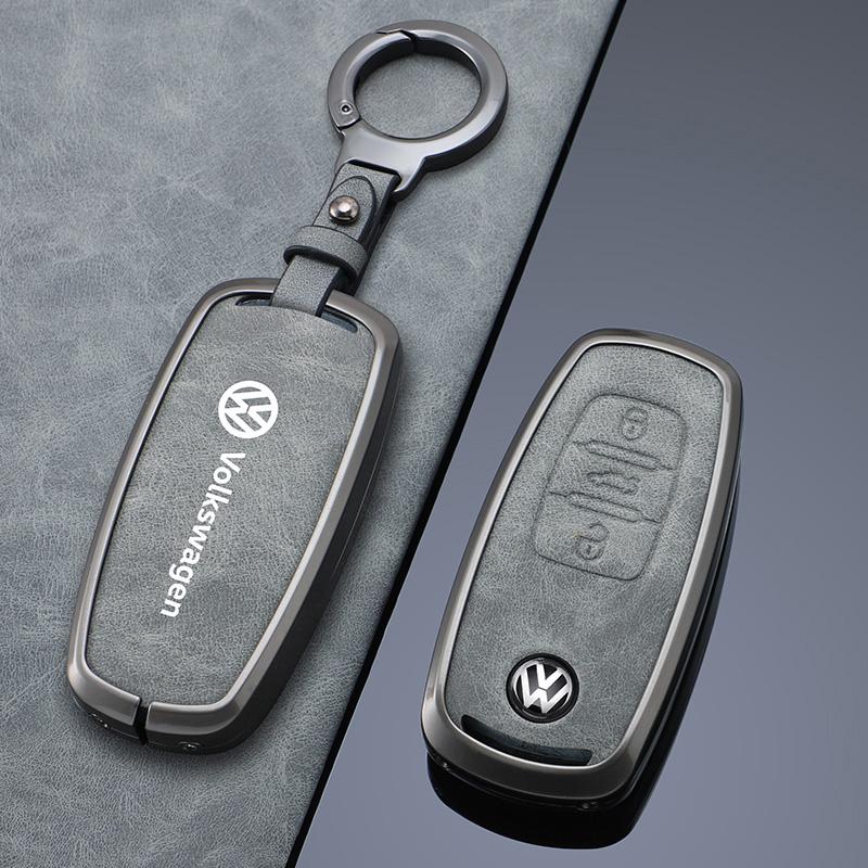 Do VW Wysokiej Jakości Skórzane Etui na Kluczyk Samochodowy Pokrowiec Obudowa Uchwyt na Brelok Do Volkswagen VW Tiguan Touran Caddy Beetle Jetta Eos Golf Po