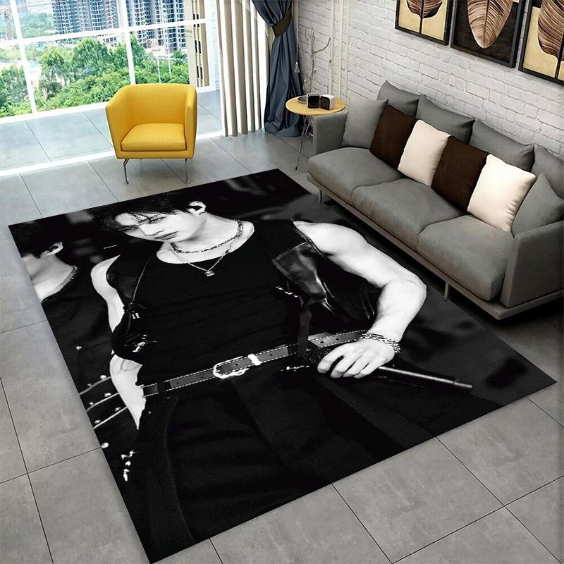 Kpop Bang Chan Stray Kids Music Carpet Rug for Playroom Bedroom Living Room Sofa Home Decor,kid Area Rug Non-slip Floor Mat